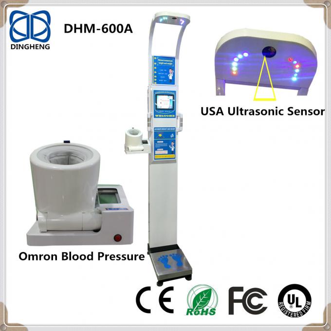 Escala ultrassônica médica do bmi do peso da altura de DHM-600A com a escala médica da altura e do peso da pressão sanguínea