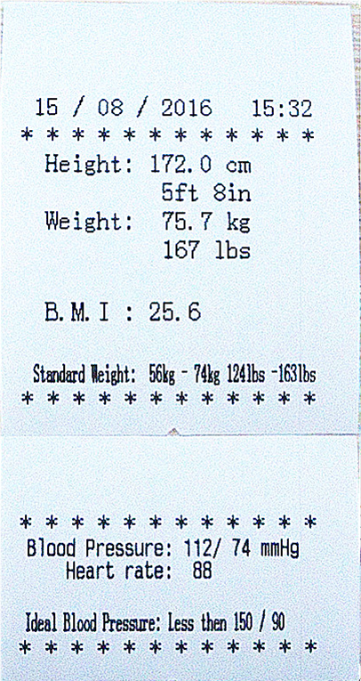 Analisador eletrônico da escala de medição BMI da altura e do peso do corpo humano de Digitas com impressora