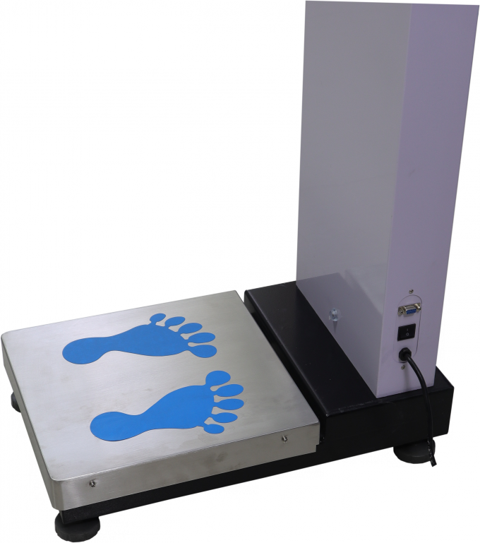 A escala dobrável da altura e do peso com propaganda do LCD da pressão sanguínea e da gordura corporal seleciona/tela táctil
