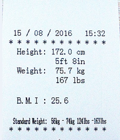 Escala digital do corpo do peso humano da altura da máquina do bmi do instrumento de medição da altura